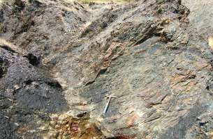 La Miñosa: depósitos volcánicos